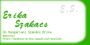 erika szakacs business card